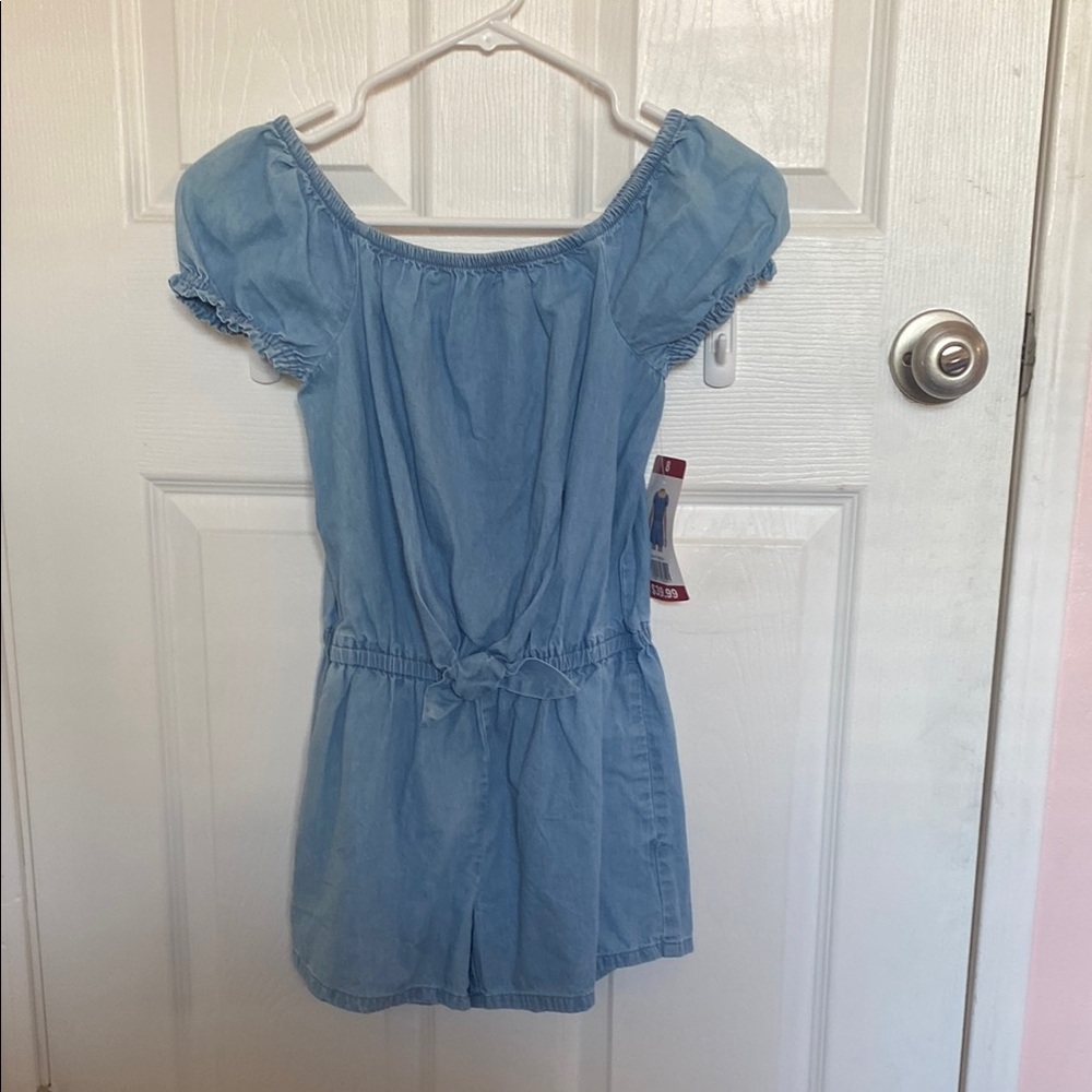 NWT Girls Light Blue Off-Shoulder Romper